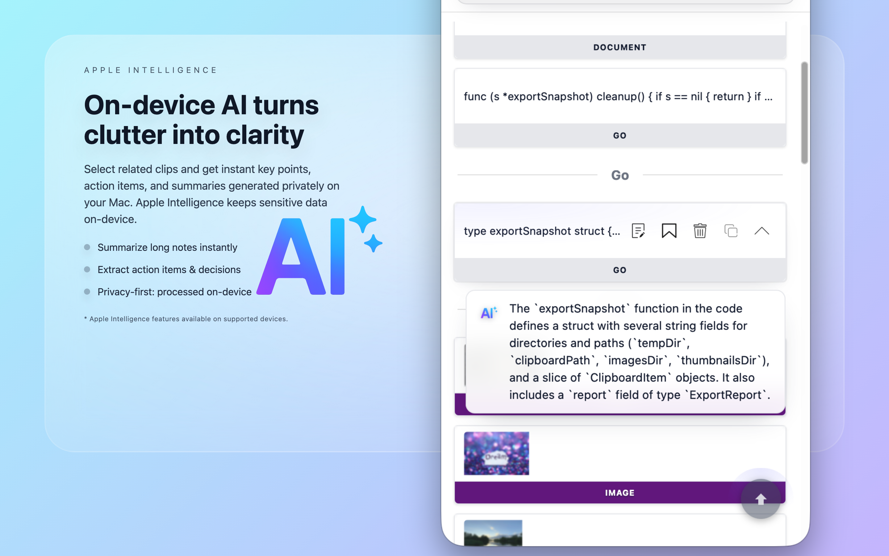 Clip Log™ AI text recognition features
